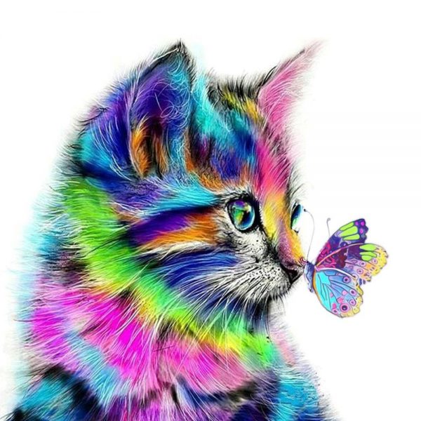 Gato fantasía mariposa